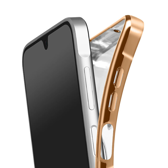 Avizar Coque pour Galaxy A16 Compatible MagSafe avec Contour Chromé Dorée pas cher