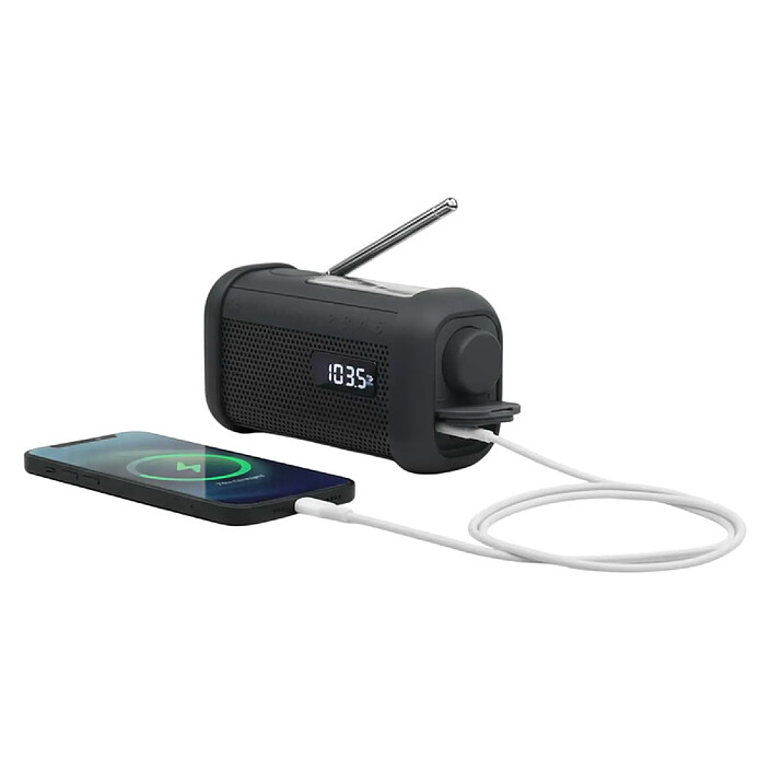 Acheter Muse Radio à Manivelle / Solaire Bluetooth avec Lampe de Poche modèle MH-08MB Noir