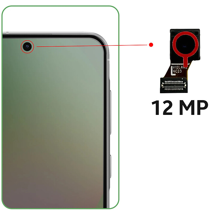 Avis Clappio Caméra Frontal Selfie 12MP pour Samsung Galaxy A56 Pièce de Remplacement
