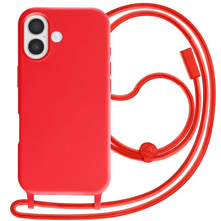 Avizar Coque pour iPhone 17 en Silicone Soft Touch avec Cordon Tour de Cou Ajustable