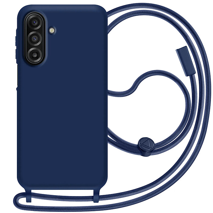 Avizar Coque pour Samsung Galaxy A17 en Silicone avec Cordon Tour de Cou Bleu nuit