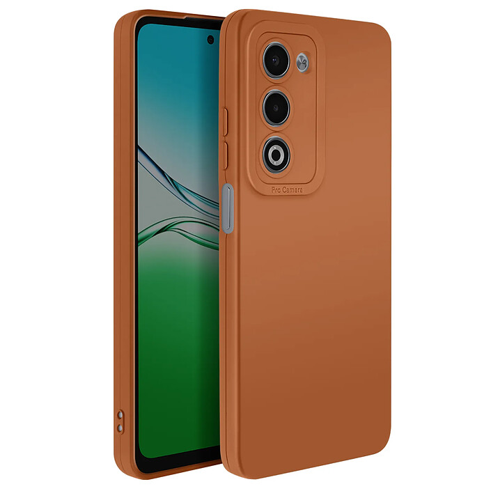 Avizar Coque en Silicone Souple pour Oppo A5 avec Renfort Caméra Marron