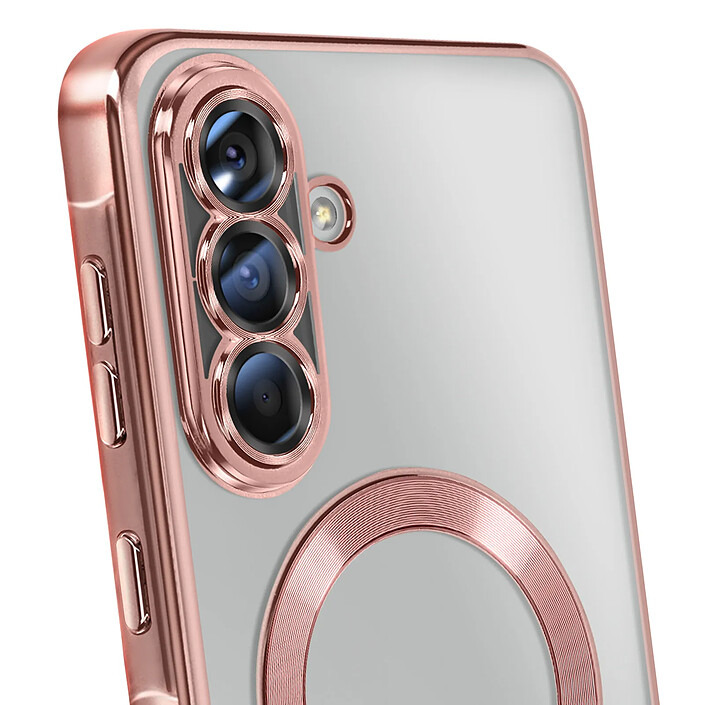 Avis Avizar Coque pour Galaxy A56 Compatible MagSafe avec Contour Chromé Rose