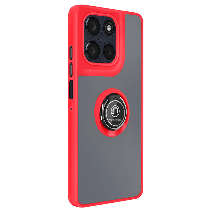 Avizar Coque pour Motorola Moto G56 avec Support Anneau et Fixation Magnétique Rouge