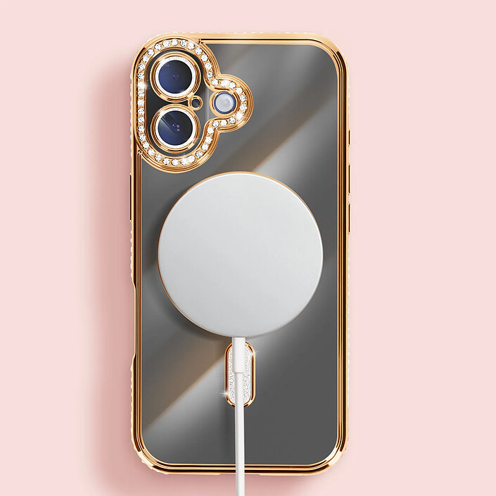 Avizar Coque pour iPhone 17 Compatible MagSafe avec Contour Strassé pas cher