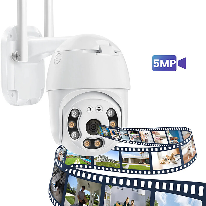 Avis MAXEXCELL Caméra de Surveillance Extérieure 5MP Motorisée Connectée Wi-Fi Blanc