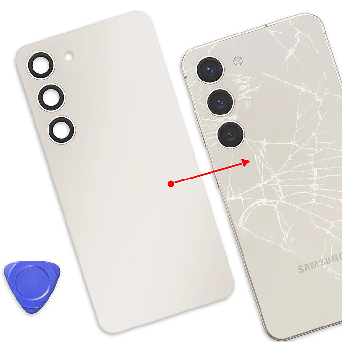 Acheter Clappio Cache Batterie de Remplacement pour Galaxy S23 avec Adhésif Intégré Beige