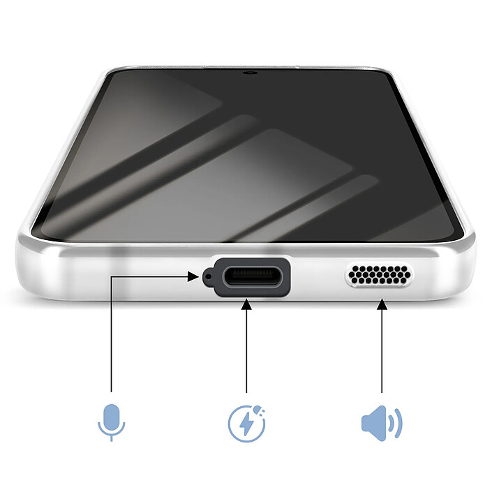 Avizar Coque pour Galaxy S25 FE MagSafe Souple Antichocs avec Contour Chromé Argent pas cher