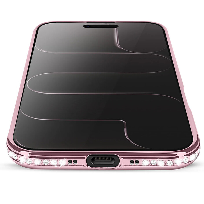 Acheter Avizar Coque pour iPhone Air Compatible MagSafe avec Contour Strassé Rose champagne