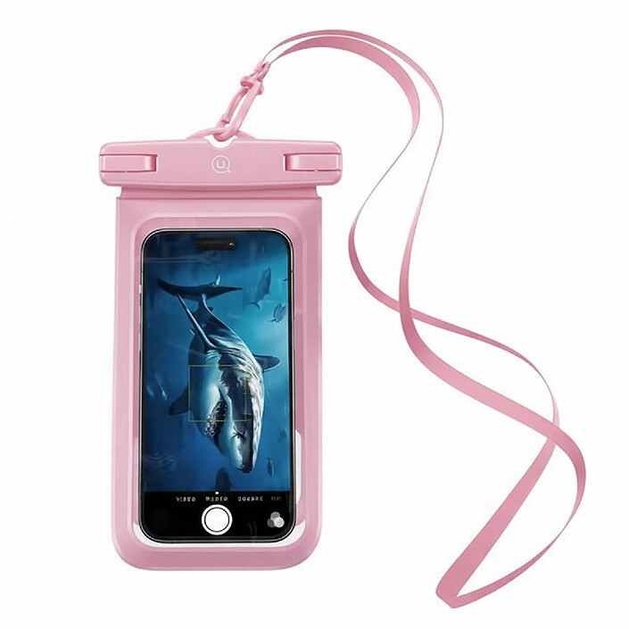 Usams Housse Étanche IP68 pour Smartphone 7" avec Double Pochette Rose