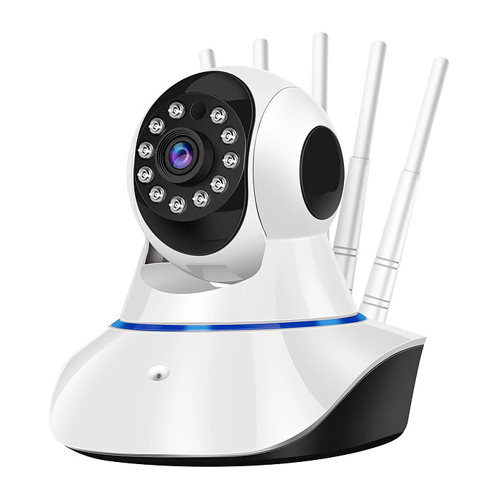 MAXEXCELL Caméra de Surveillance Intérieure Full HD 1080p Wi-Fi avec Vision Nocturne Blanc
