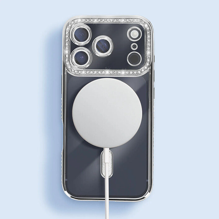 Avizar Coque pour iPhone 17 Pro Max Compatible MagSafe avec Contour Strassé pas cher