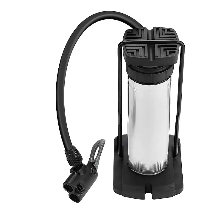 Avizar Pompe à Pied Compacte 17x4.5cm Pression Jusqu'à 100 PSI pour Vélo et Moto Noir / Argent