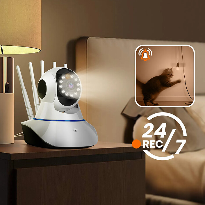 Avis MAXEXCELL Caméra de Surveillance Intérieure Full HD 1080p Wi-Fi avec Vision Nocturne Blanc