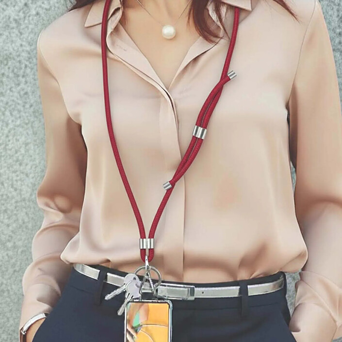 Avis Avizar Tour de Cou 150cm pour Smartphone en Nylon avec Fixation Universelle Rouge