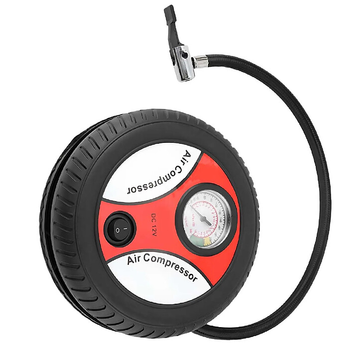 Avizar Pompe à Air Portable 12V 20W pour Vélo et avec Manomètre Analogique Noir