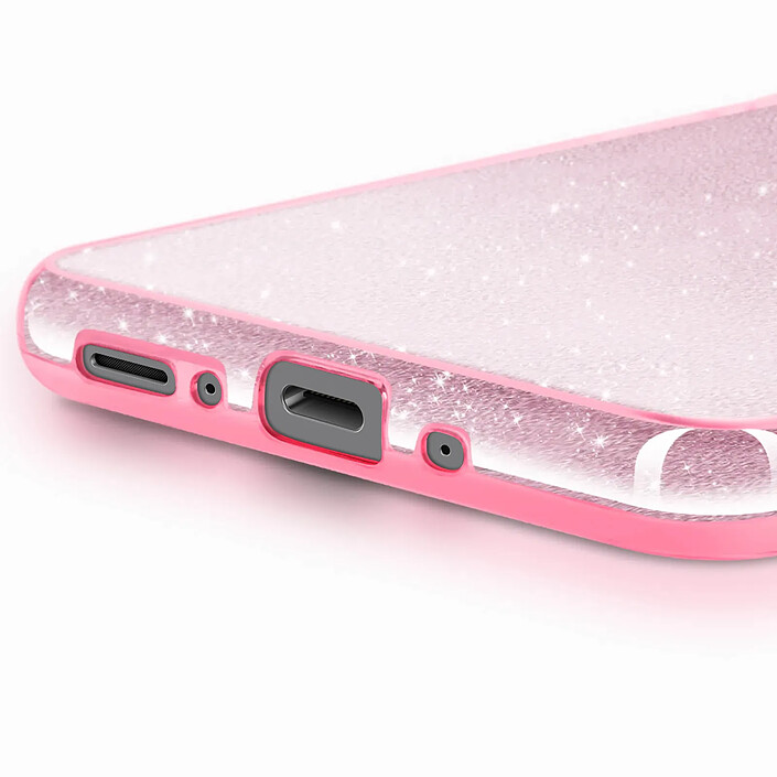 Avis Avizar Coque pour Galaxy A17 Conception Bi-Matière et Finition Pailletée Rose