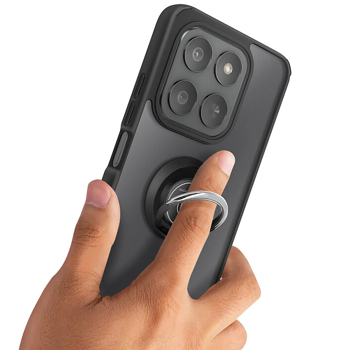 Avizar Coque pour Honor 400 Smart avec Anneau Magnétique Rotatif et Finition Givrée Noir pas cher