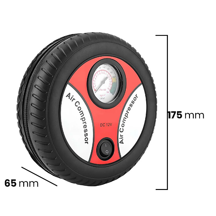 Avizar Pompe à Air Portable 12V 20W pour Vélo et avec Manomètre Analogique Noir pas cher