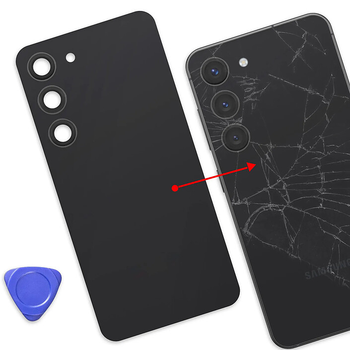 Acheter Clappio Cache Batterie de Remplacement pour Galaxy S23 avec Adhésif Intégré Noir