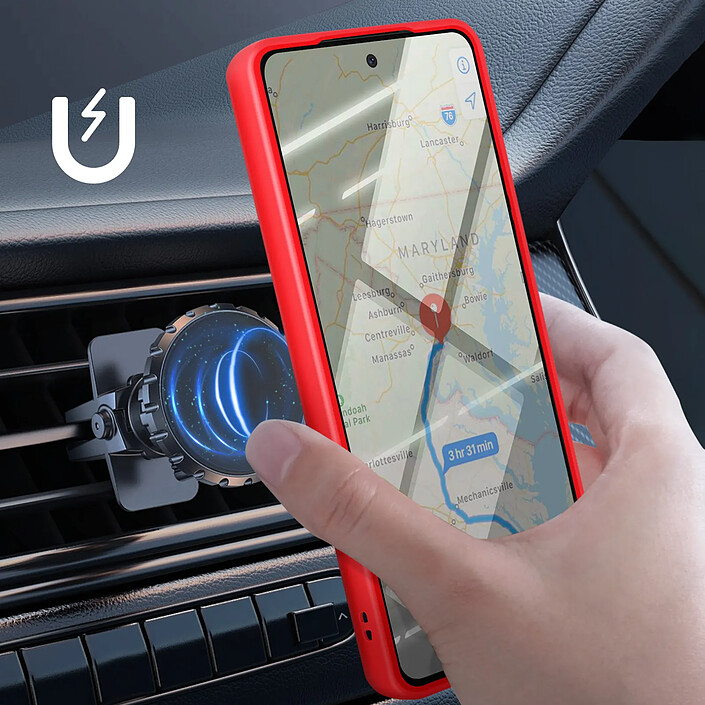 Avis Avizar Coque pour Motorola Moto G56 avec Support Anneau et Fixation Magnétique Rouge