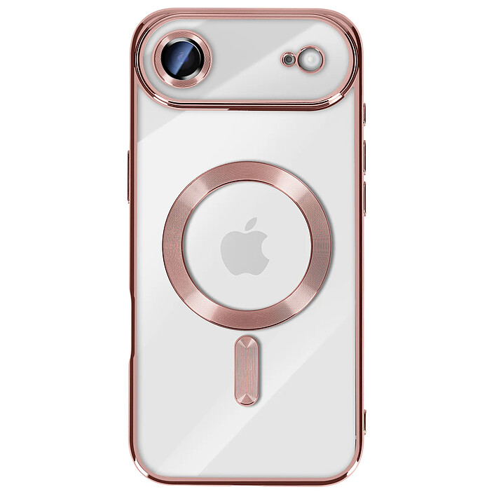 Avizar Coque pour iPhone Air Compatible MagSafe avec Contour Chromé Rose
