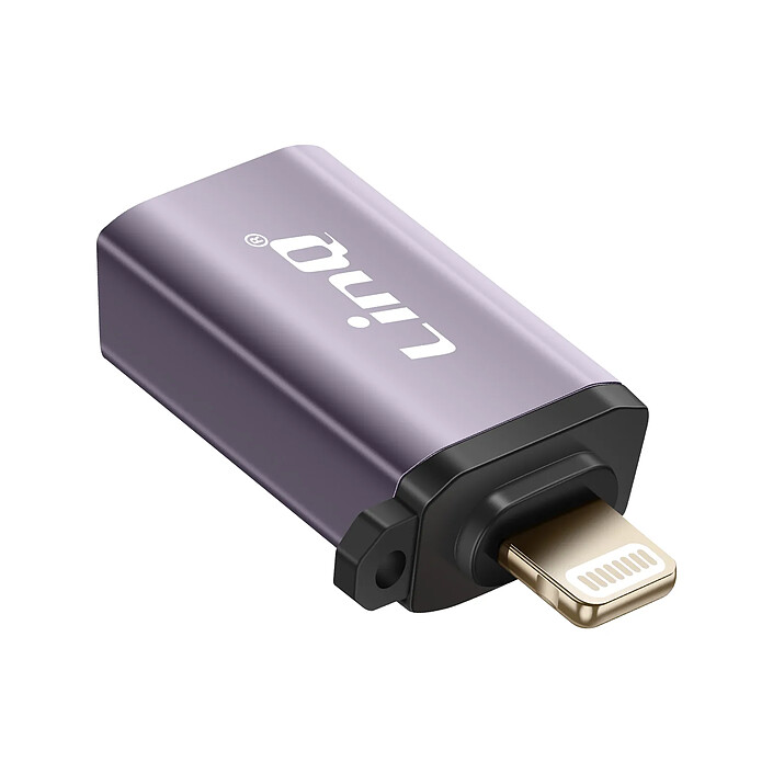 Acheter LinQ Adaptateur OTG USB Femelle vers Lightning Mâle avec Dragonne à Mousqueton Gris
