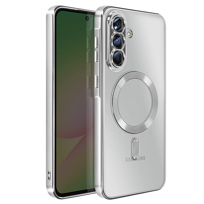 Avizar Coque pour Galaxy A56 Compatible MagSafe avec Contour Chromé