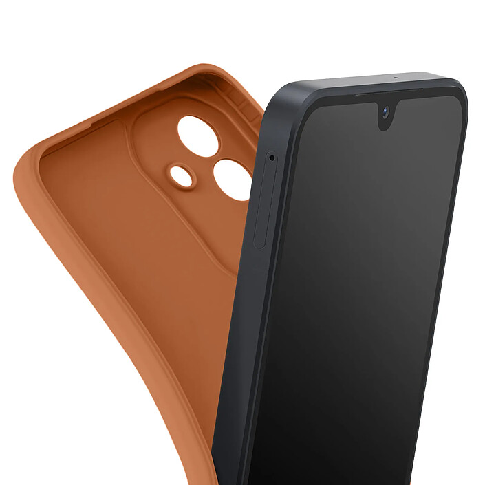 Acheter Avizar Coque pour Galaxy A17 en Silicone Souple avec Renfort Bloc Caméra Marron