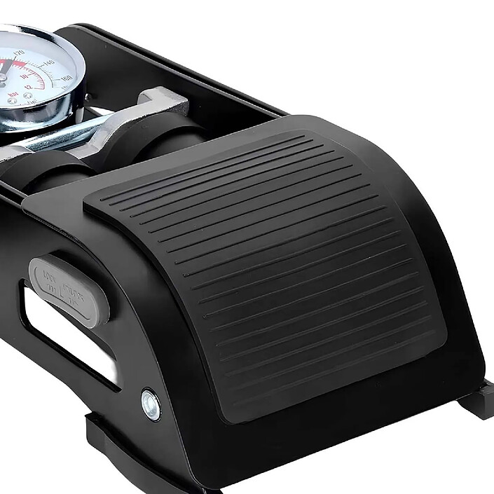 Avizar Pompe à Pied Double Cylindre avec Manomètre Analogique pour Vélo et Voiture Noir pas cher
