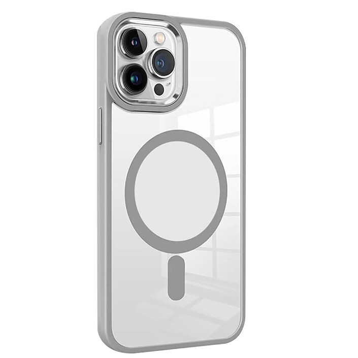 Jaym Coque Bumper pour iPhone 16 Pro MagSafe Antichocs Gris