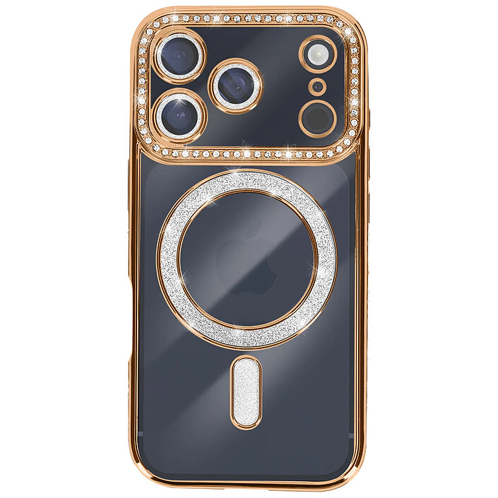 Avizar Coque pour iPhone 17 Pro Compatible MagSafe avec Contour Strassé
