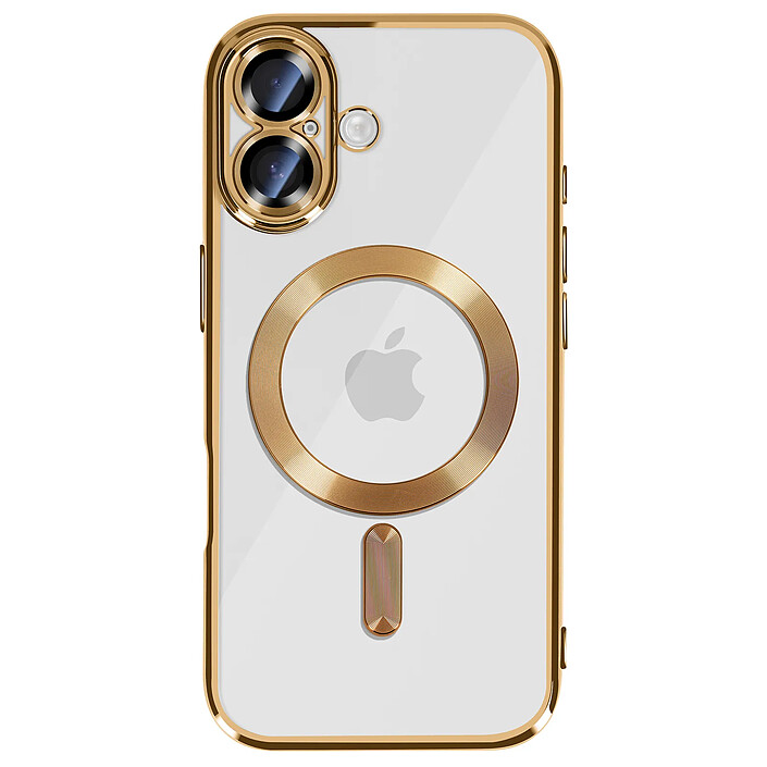 Avizar Coque pour iPhone 17 Compatible MagSafe avec Contour Chromé Dorée