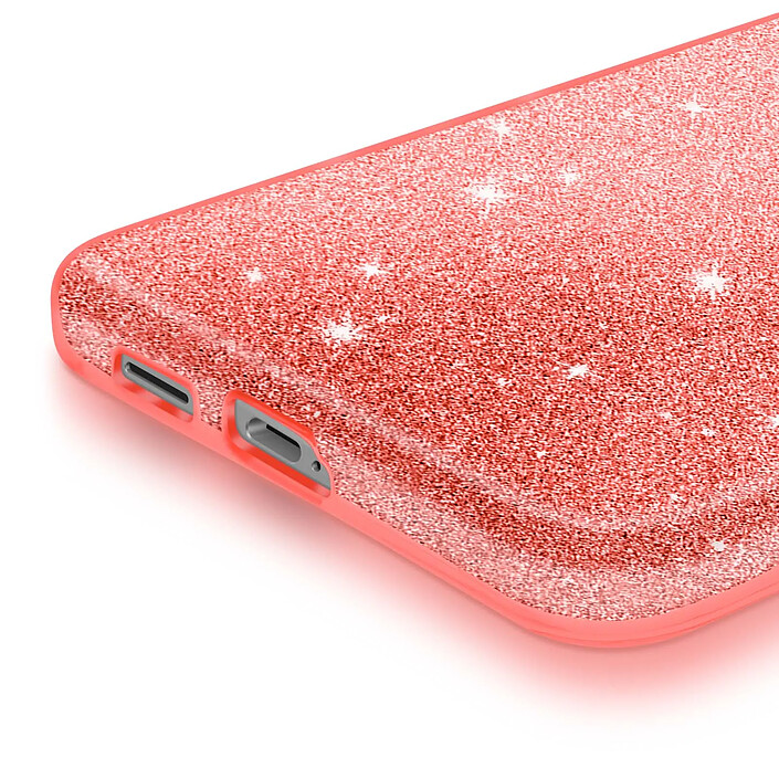 Avis Avizar Coque pour Galaxy S25 Edge Conception Bi-Matière et Finition Pailletée Rouge