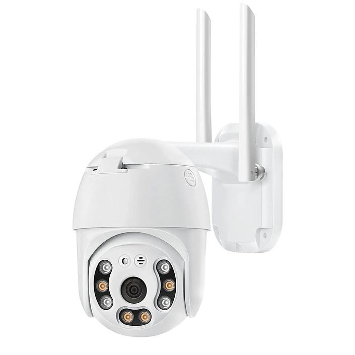 MAXEXCELL Caméra de Surveillance Extérieure 5MP Motorisée Connectée Wi-Fi Blanc