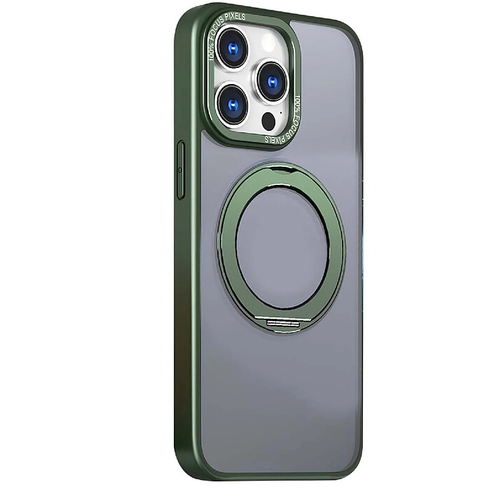 Jaym Coque MagSafe pour iPhone 16 Pro Max avec Anneau Rotatif Support Vert