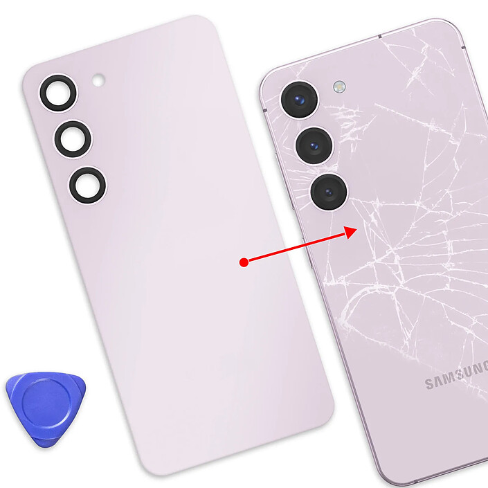 Acheter Clappio Cache Batterie de Remplacement pour Galaxy S23 avec Adhésif Intégré Lavande