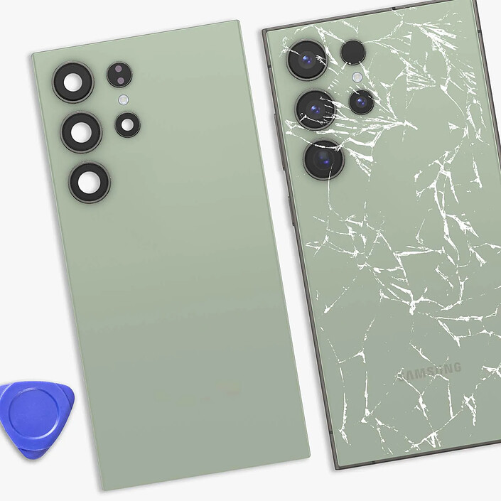 Acheter Clappio Cache Batterie de Remplacement pour Galaxy S24 Ultra avec Adhésif Intégré Vert pâle