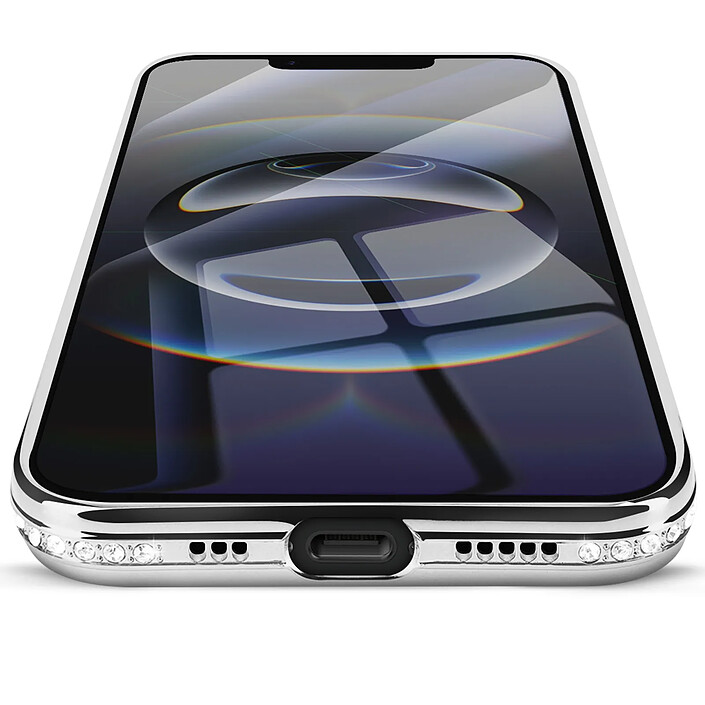 Acheter Avizar Coque pour iPhone 16e Compatible MagSafe avec Contour Strassé Argent