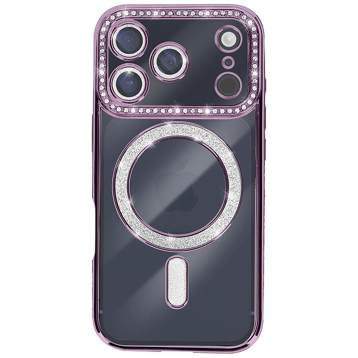 Avizar Coque pour iPhone 17 Pro Max Compatible MagSafe avec Contour Strassé