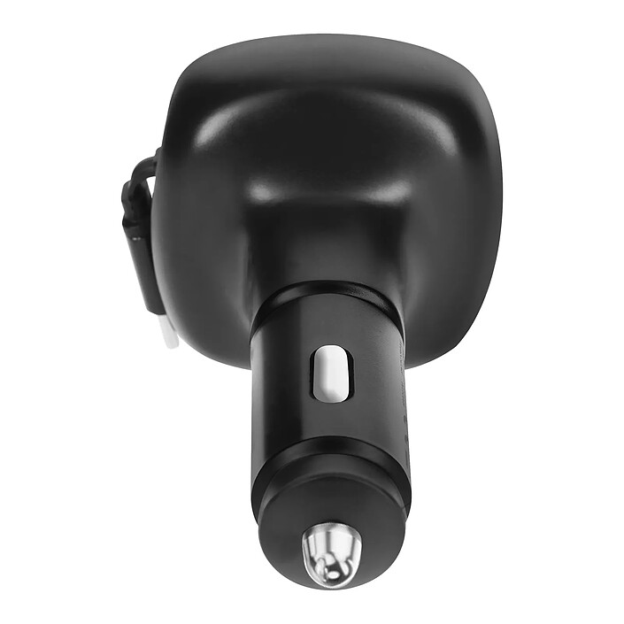 LinQ Chargeur Voiture USB-C 20W et USB QC 3.0 avec Anneau LED et Câble Type-C 30W Noir pas cher