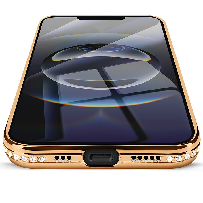 Acheter Avizar Coque pour iPhone 16e Compatible MagSafe avec Contour Strassé Dorée