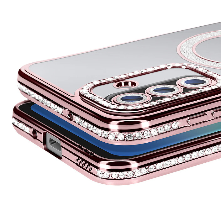 Avis Avizar Coque pour Galaxy A17 Compatible MagSafe avec Contour Strassé Rose