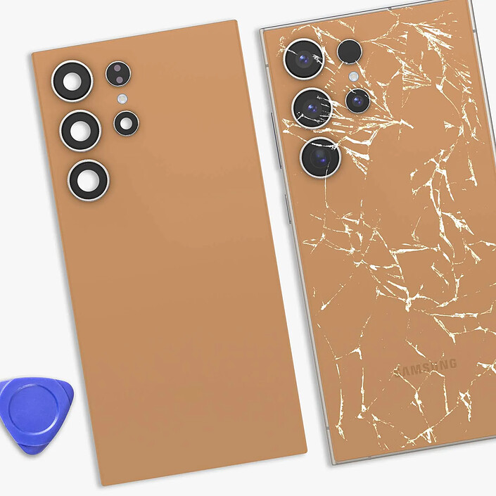 Acheter Clappio Cache Batterie de Remplacement pour Galaxy S24 Ultra avec Adhésif Intégré Orange