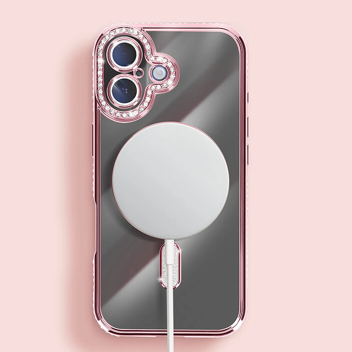 Avizar Coque pour iPhone 17 Compatible MagSafe avec Contour Strassé pas cher