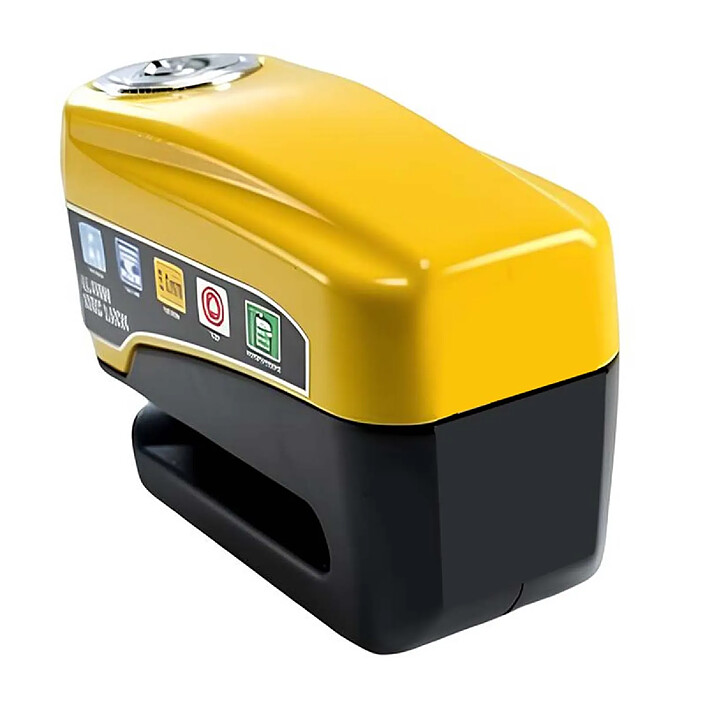 Antivol Bloque Disque en Aluminium avec Alarme 110 dB pour Vélo Moto Noir / Jaune pas cher