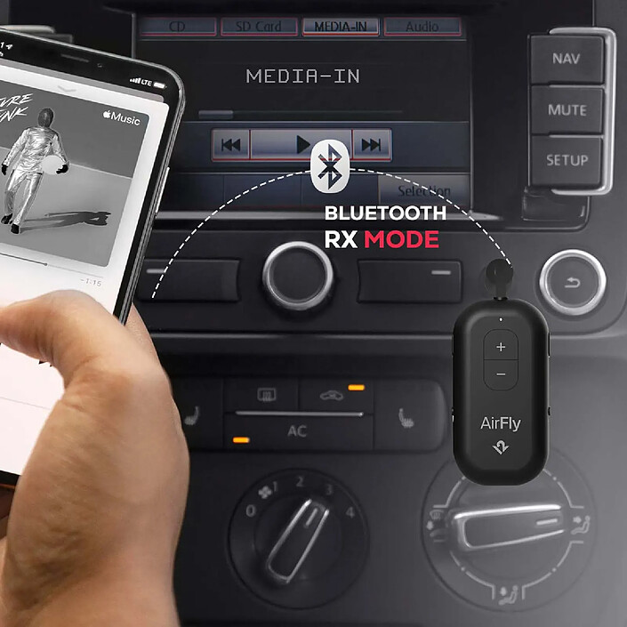 Avis Twelve south Transmetteur Audio Bluetooth AirFly Pro 2 avec Jack 3.5mm Autonomie 25h Noir