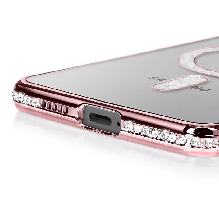Acheter Avizar Coque pour Galaxy S25 Edge Compatible MagSafe avec Contour Strassé Rose champagne