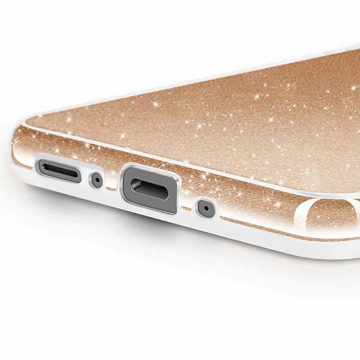 Avis Avizar Coque pour Galaxy A17 Conception Bi-Matière et Finition Pailletée Dorée