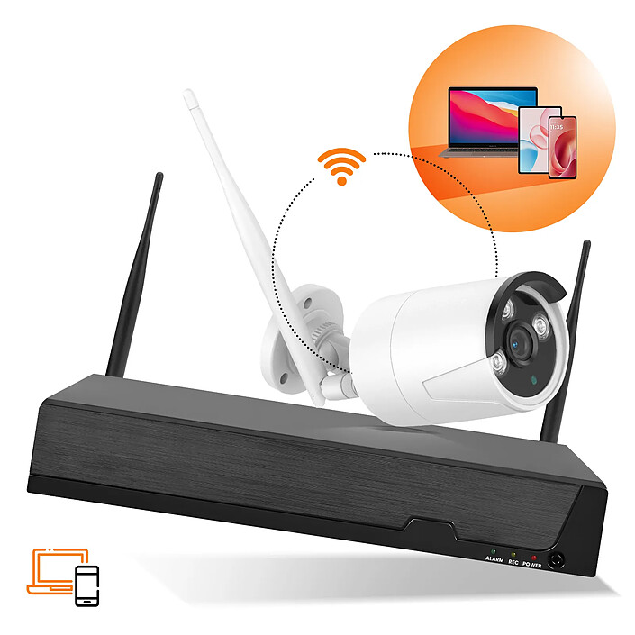 Acheter Max excell Pack de Vidéosurveillance 5MP HD Sans Fil Waterproof Connectée Wi-Fi Blanc / Noir